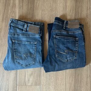 Silver Men’s Straight Leg Jeans - 2 pairs